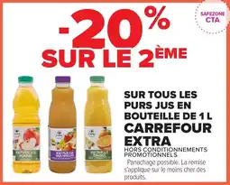 Carrefour Market Carrefour Extra Sur tous les purs jus en bouteille offre