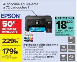 Carrefour EPSON Imprimante Multifonction 3 en 1 offre