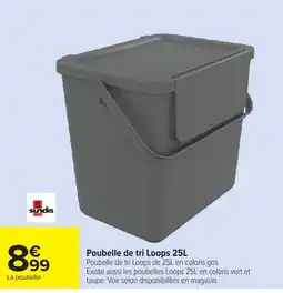 Carrefour sundis Poubelle de tri Loops 25L offre
