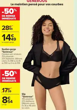Carrefour Generous Le soutien-gorge offre