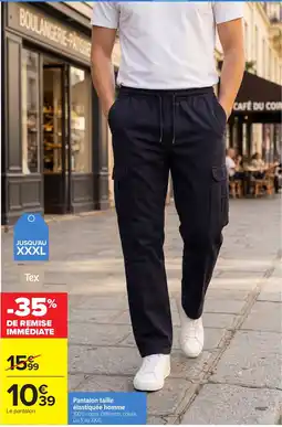 Carrefour Tex Pantalon taille élastiquée homme offre