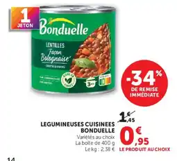 U Express Bonduelle Lentilles Facon Bolognaise offre