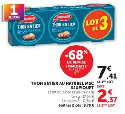 U Express Sauipiquet THON ENTIER AU NATUREL MSC offre