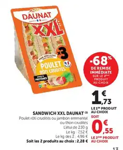 U Express DAUNAT SANDWICH XXL offre