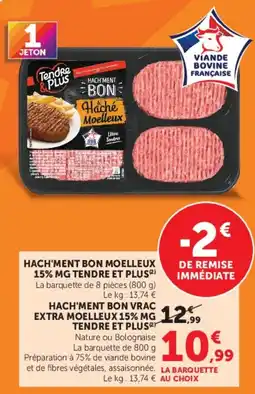 Super U Tendre & Plus Hach'ment Bon Moelleux offre