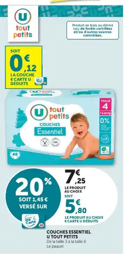 Super U tout petits Couches Essentiel offre