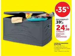 Super U COFFRE DE RANGEMENT ALPHA 340L offre