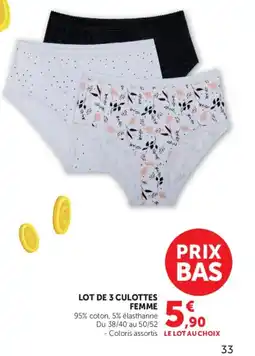 Super U CULOTTES FEMME offre
