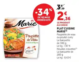 Super U Marie Paupiette de Veau offre
