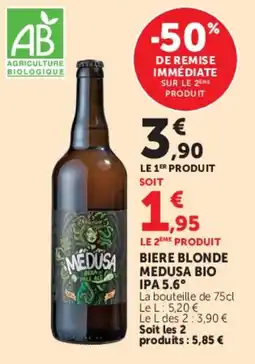 Hyper U MEDUSA Bière blonde offre