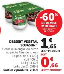 Hyper U Sojasun Dessert Végétal offre