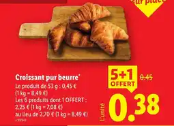Lidl Croissant pur beurre offre