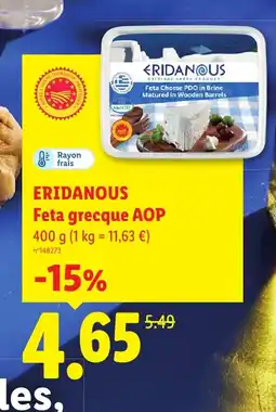 Lidl ERIDANOUS Feta grecque AOP offre