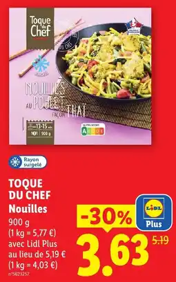 Lidl TOQUE DU CHEF Nouilles offre