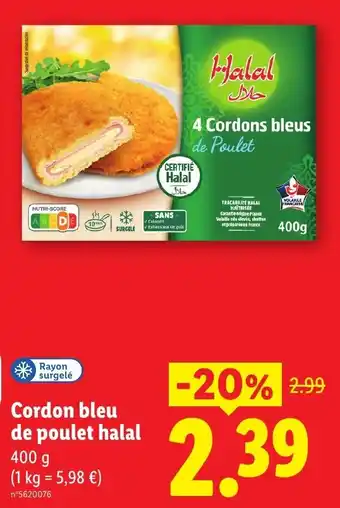 Halal 4 Cordons bleus de Poulet