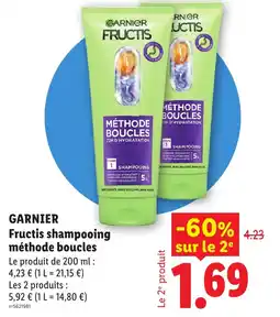 Lidl GARNIER Fructis shampoing méthode boucles offre