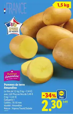 Lidl Princesse Amandine Pommes de terre offre