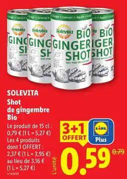 Lidl Solevita Shot de gingembre Bio offre