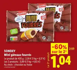 Lidl Sondey Mini gâteaux fourrés offre
