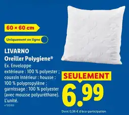 Lidl LIVARNO Oreiller Polygiene® offre