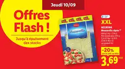 Lidl MILBONA Mozzarella râpée offre