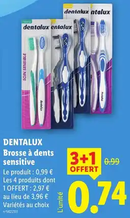 Lidl dentalux Brosse à dents sensitive offre