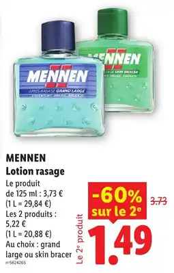Lidl MENNEN Lotion rasage offre