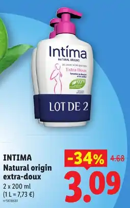 Lidl Intima Natural origin extra-doux offre