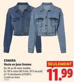 Lidl ESMARA Veste en jean femme offre