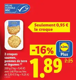 Lidl Lidl Plus Croques saumon, pommes de terre et légumes offre