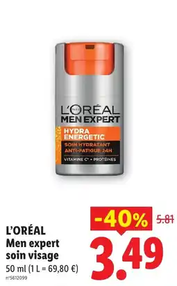 Lidl L'ORÉAL Men expert soin visage offre