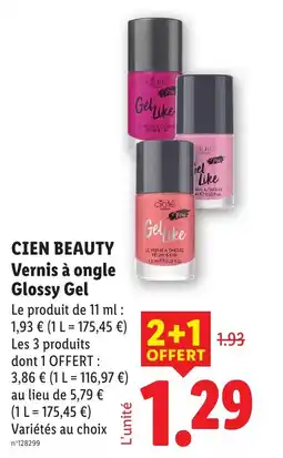 Lidl CIEN BEAUTY Vernis à ongle Glossy Gel offre