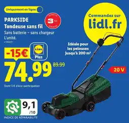 Lidl Parkside tondeuse sans fil offre
