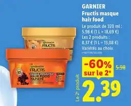 Lidl GARNIER Fructis masque hair food offre