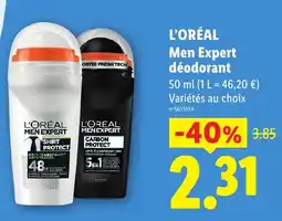 Lidl L'ORÉAL Men Expert déodorant offre