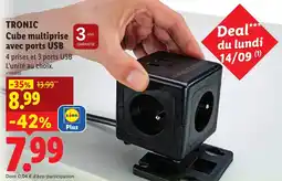 Lidl TRONIC Cube multiprise avec ports USB offre