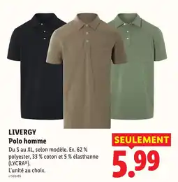 Lidl LIVERGY Polo homme offre
