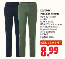 Lidl LIVERGY Pantalon homme offre