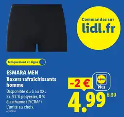 Lidl ESMARA MEN Boxers rafraîchissants homme offre