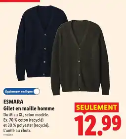 Lidl ESMARA Gilet en maille homme offre
