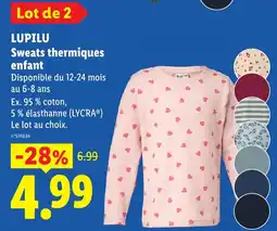 Lidl LUPILU Sweats thermiques enfant offre