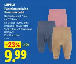 Lidl LUPILU Pantalon en laine Premium bébé offre