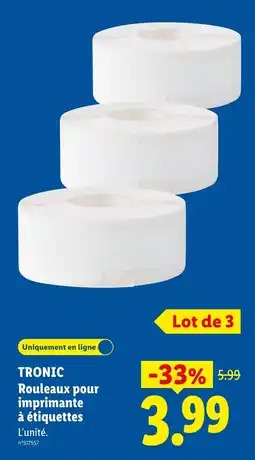 Lidl Tronic rouleaux pour imprimante à étiquettes offre