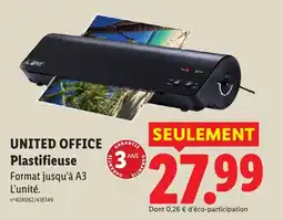 Lidl UNITED OFFICE Plastifieuse offre