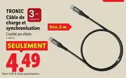 Lidl TRONIC Câble de charge et synchronisation offre