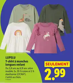 Lidl Lupilu t-shirt à manches longues enfant offre