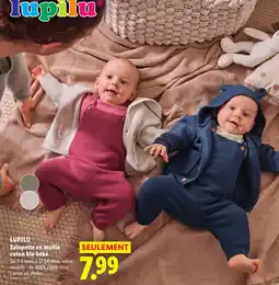 Lidl Lupilu salopette en maille coton bio bébé offre