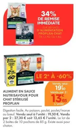 Point Vert PRO PLAN Aliment en sauce offre
