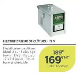 Point Vert ELECTRIFICATEUR DE CLÔTURE - 12 V offre