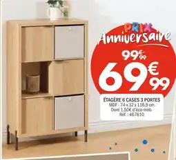La Foir'Fouille ÉTAGÈRE 6 CASES 3 PORTES offre
